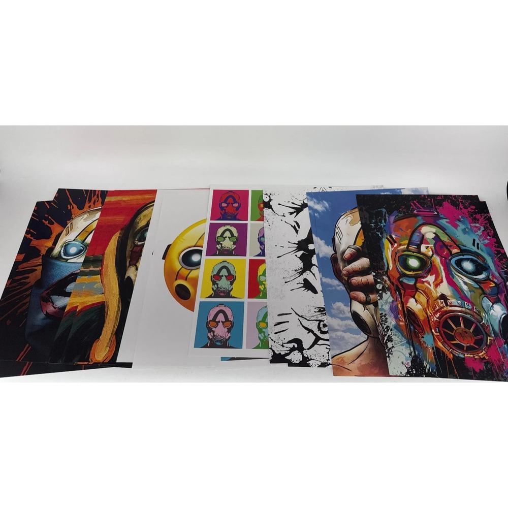 Borderlands Vault Mask Art Print Set x9 Video Game Promo Poster Bundle‎ Unsigned